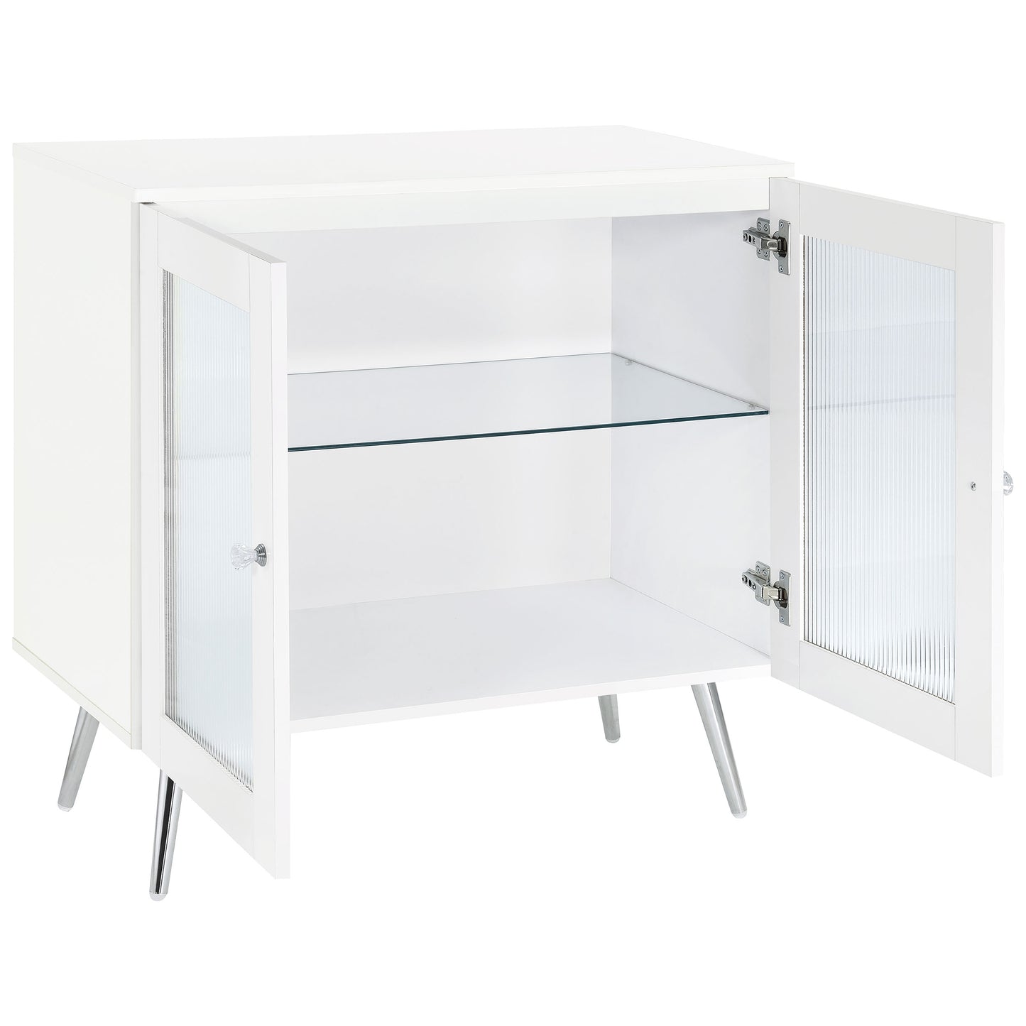 Celestina White Rippled Accent Cabinet