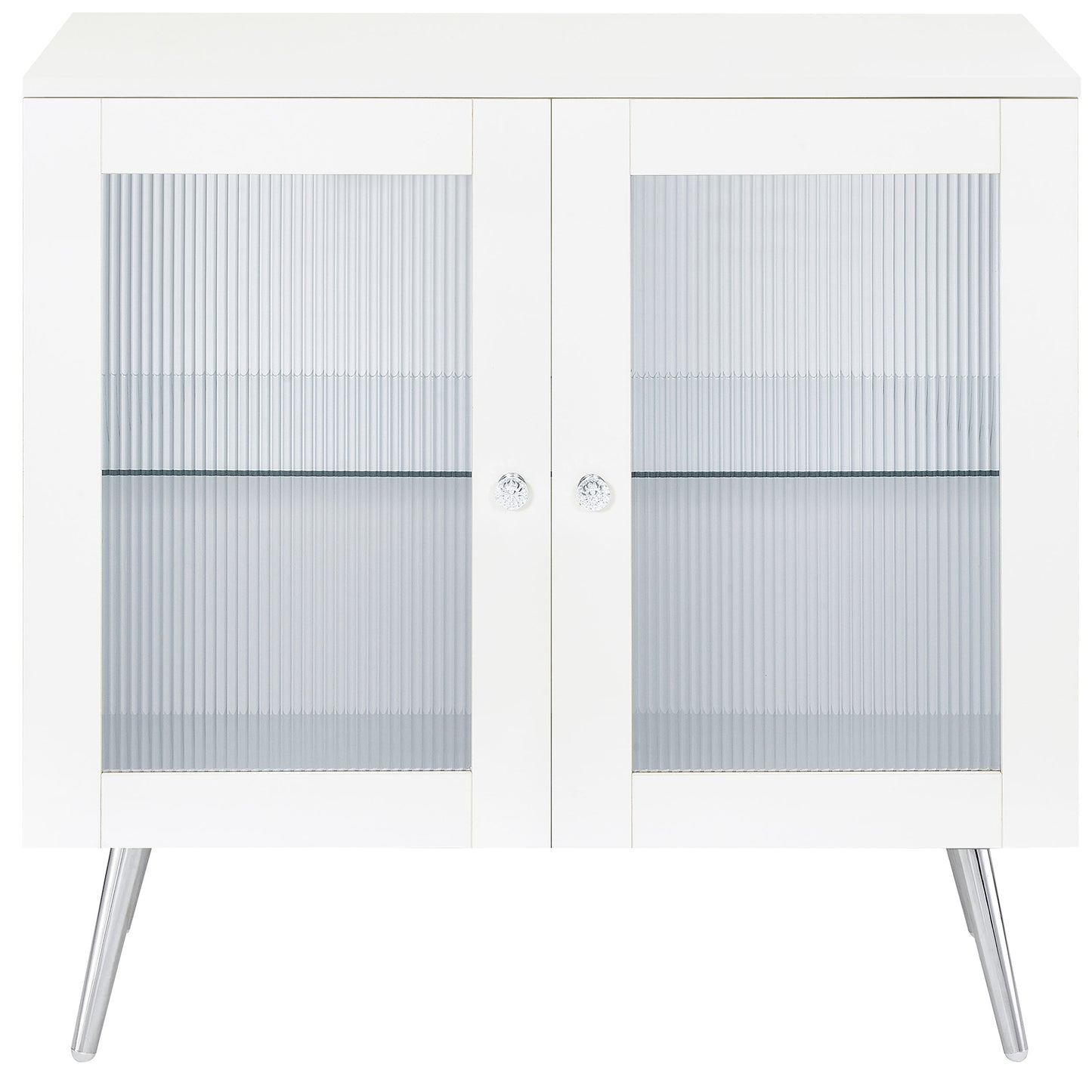 Celestina White Rippled Accent Cabinet