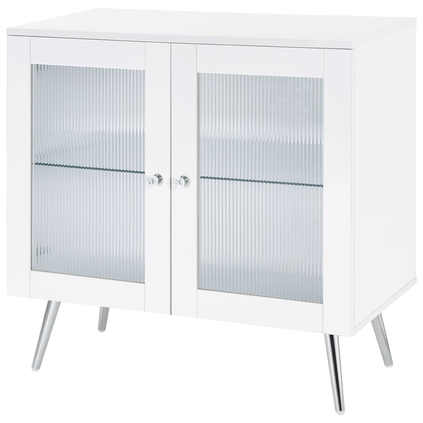 Celestina White Rippled Accent Cabinet
