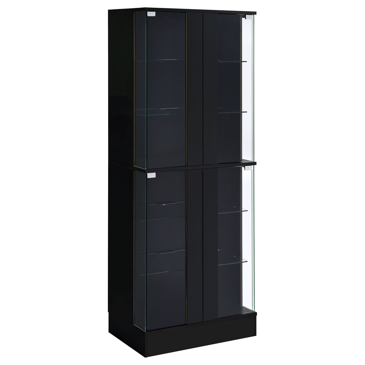 Vetro 4-Door LED Curio Cabinet – Sleek Black Finish