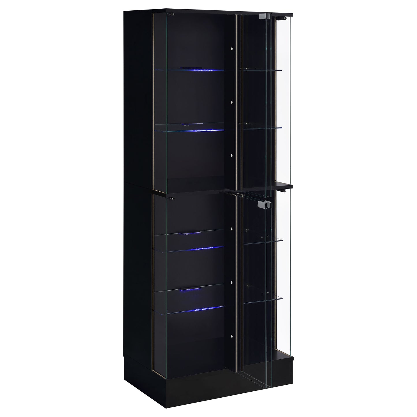 Vetro 4-Door LED Curio Cabinet – Sleek Black Finish