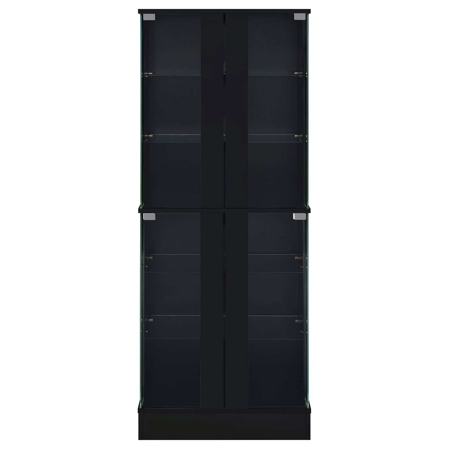 Vetro 4-Door LED Curio Cabinet – Sleek Black Finish