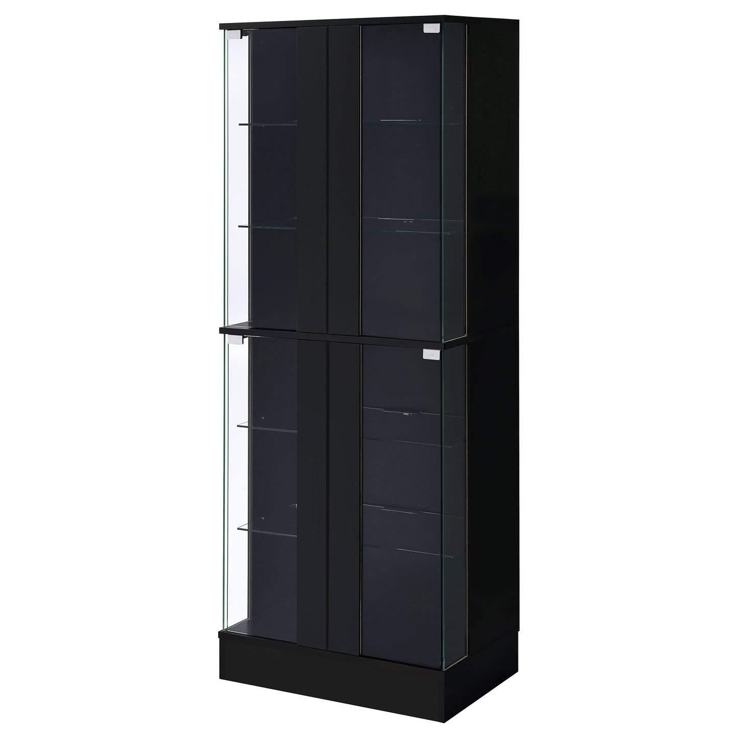 Vetro 4-Door LED Curio Cabinet – Sleek Black Finish