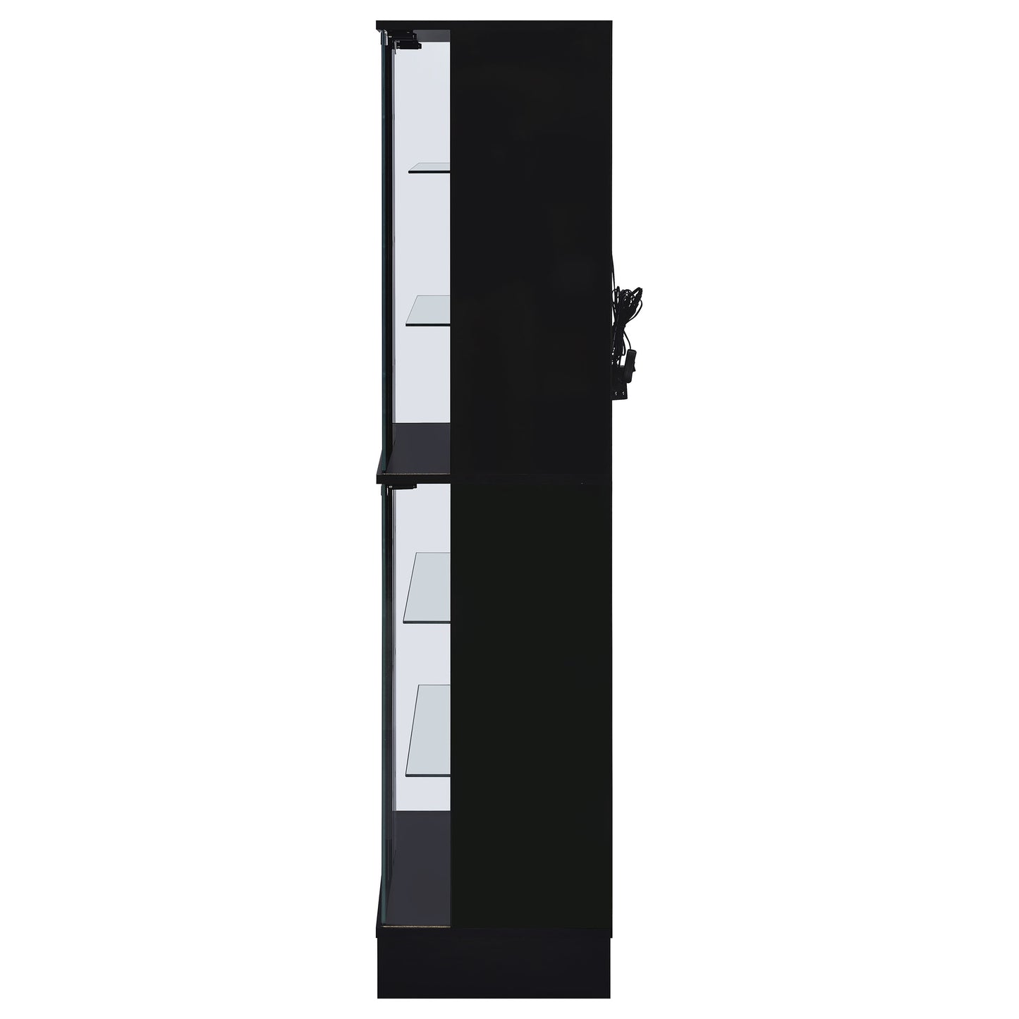 Vetro 4-Door LED Curio Cabinet – Sleek Black Finish