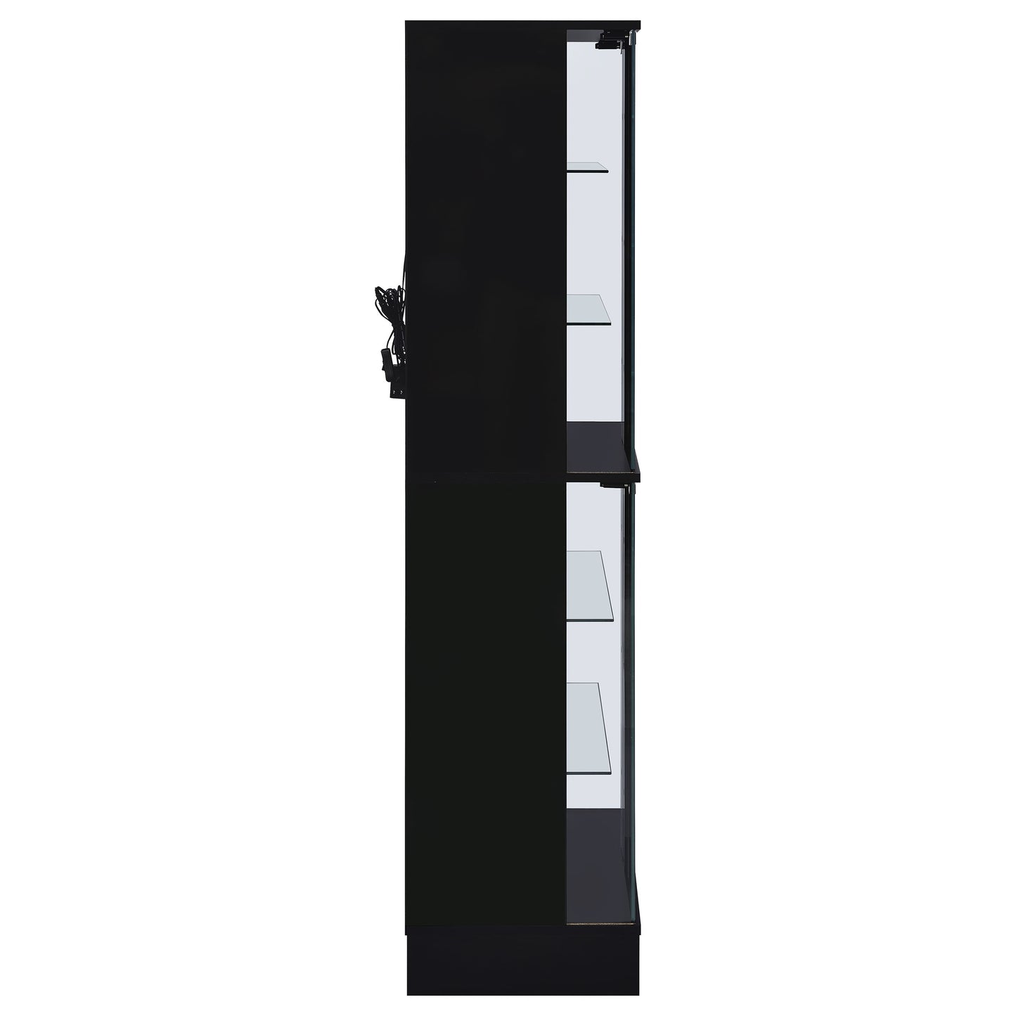 Vetro 4-Door LED Curio Cabinet – Sleek Black Finish