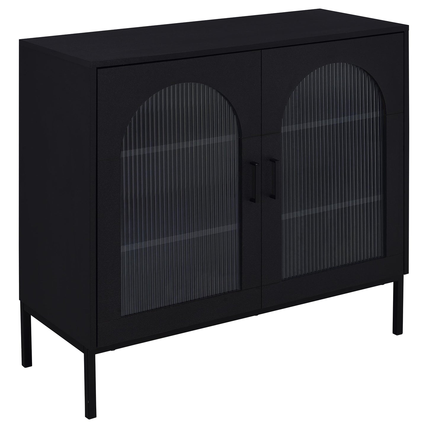 Novaro Black Fluted Glass Sideboard
