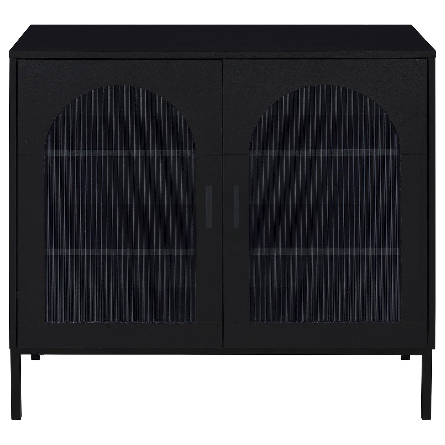 Novaro Black Fluted Glass Sideboard