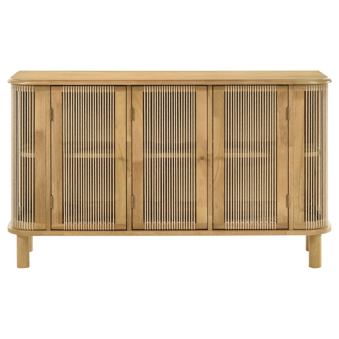 Seabreeze Natural Rope Panel Accent Cabinet – 3 Doors