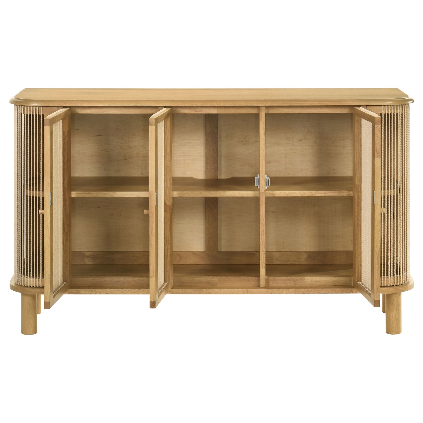 Seabreeze Natural Rope Panel Accent Cabinet – 3 Doors