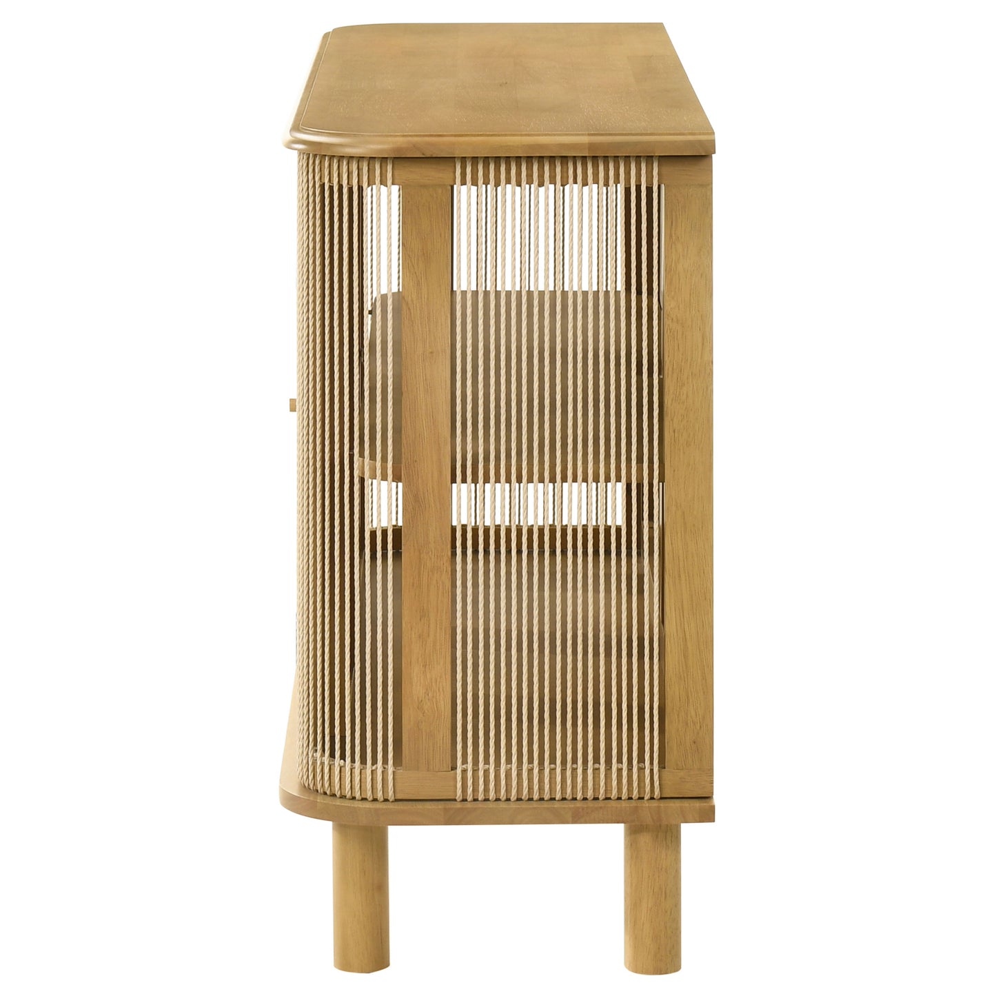 Seabreeze Natural Rope Panel Accent Cabinet – 3 Doors