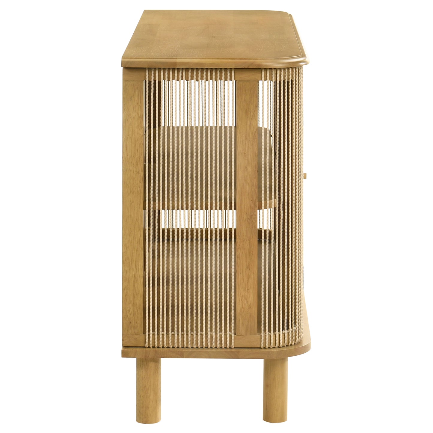 Seabreeze Natural Rope Panel Accent Cabinet – 3 Doors