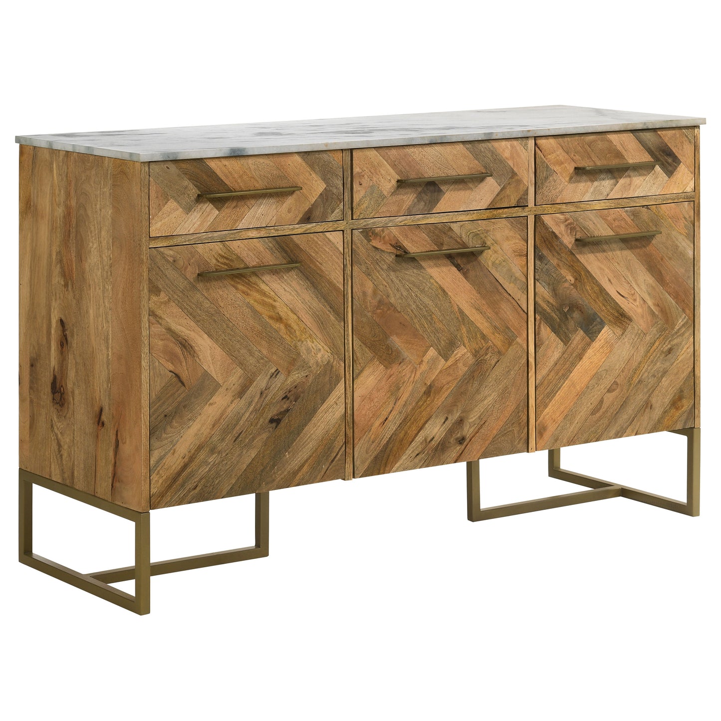Bellara Chevron Mango Wood Accent Cabinet