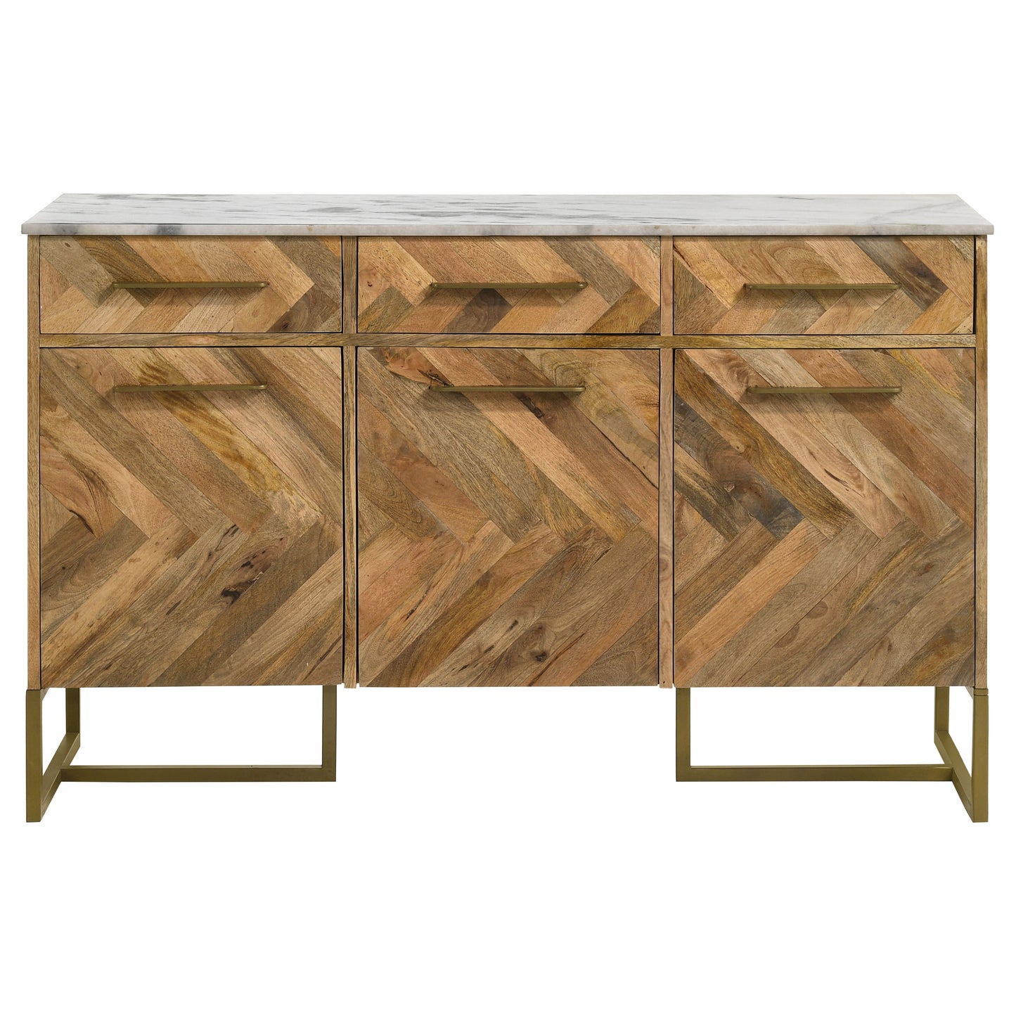 Bellara Chevron Mango Wood Accent Cabinet