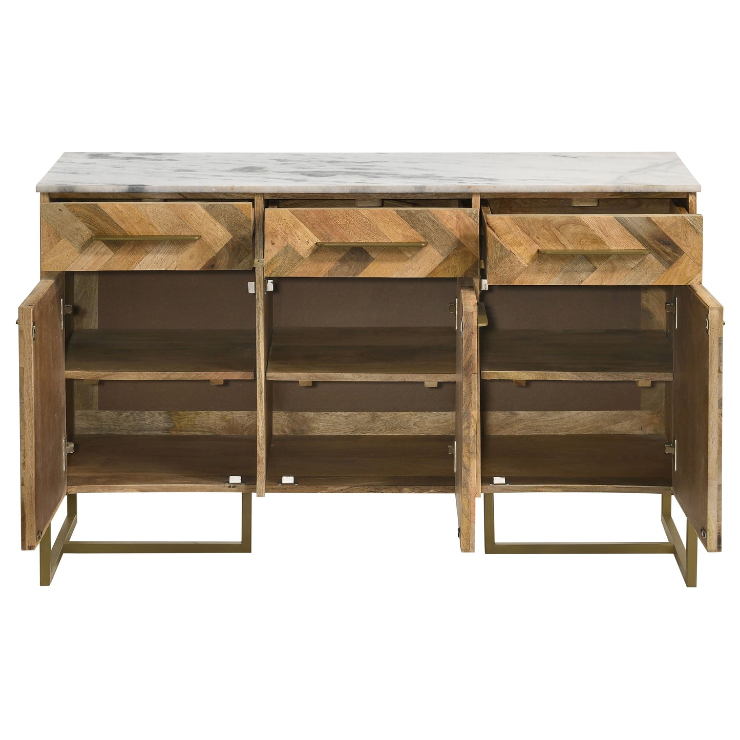 Bellara Chevron Mango Wood Accent Cabinet