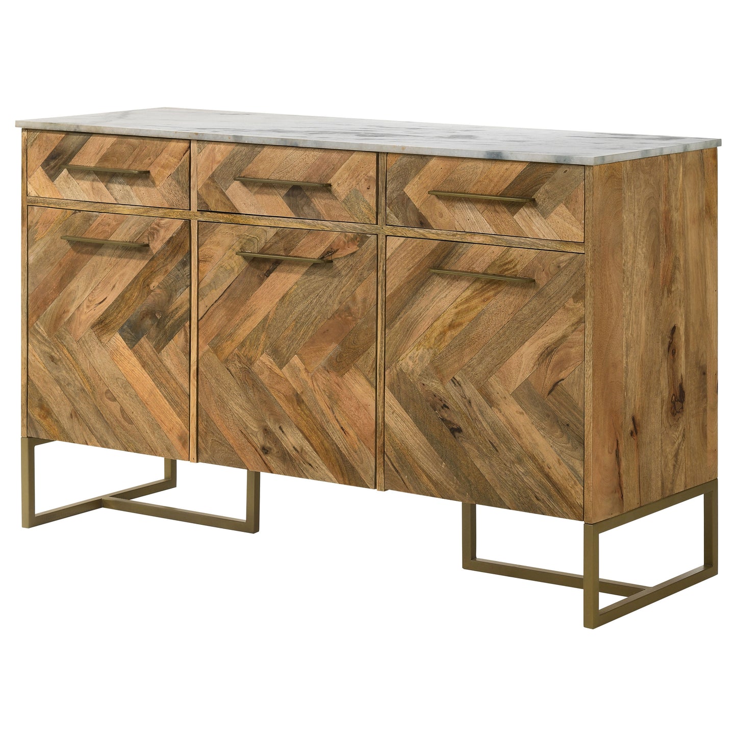 Bellara Chevron Mango Wood Accent Cabinet