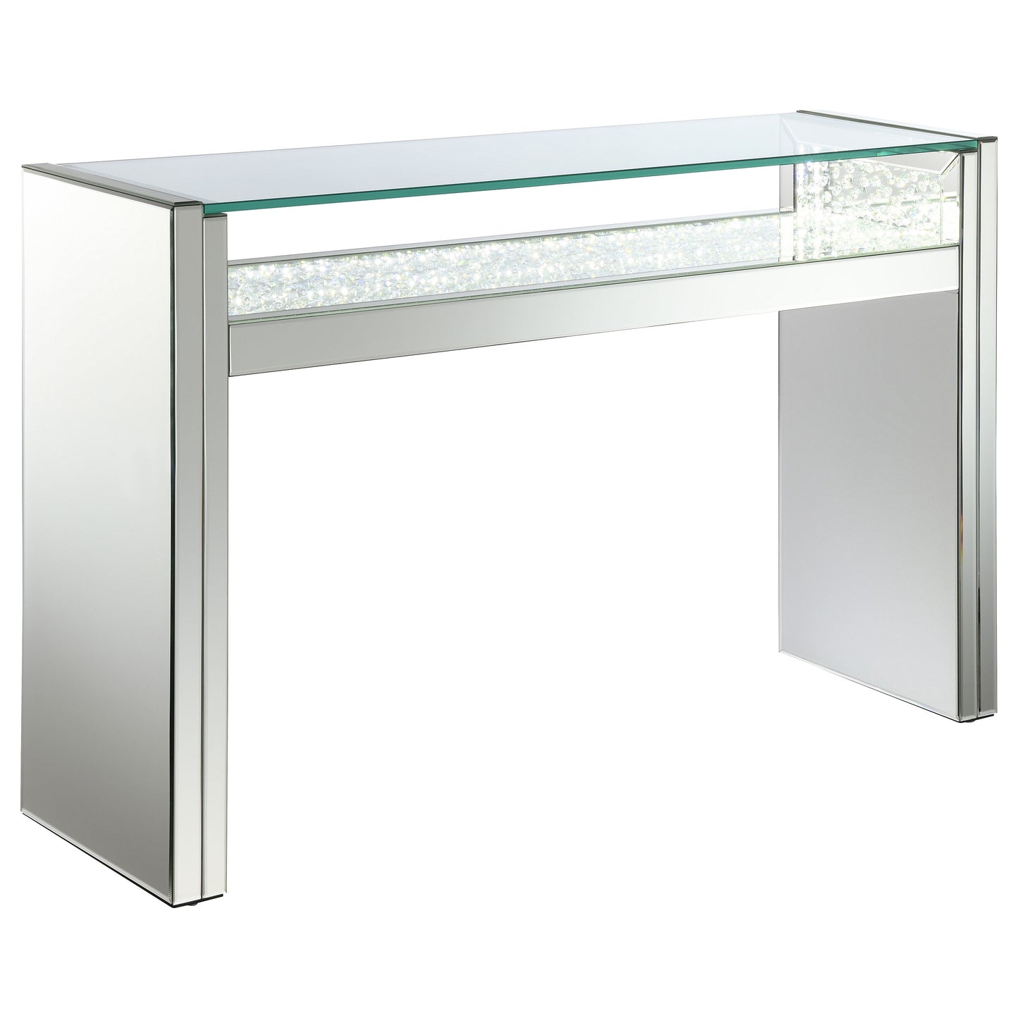 Lumiera Crystal LED Mirrored Console Table