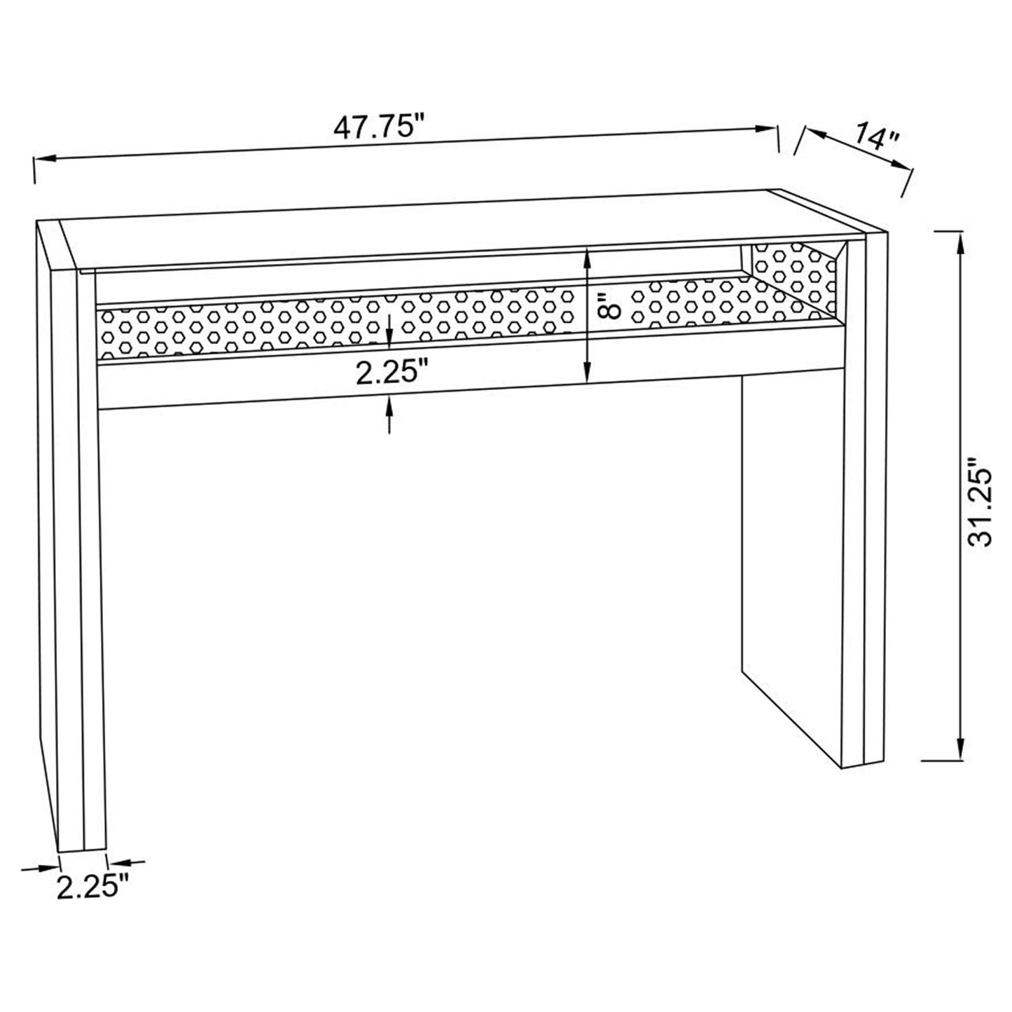 Lumiera Crystal LED Mirrored Console Table