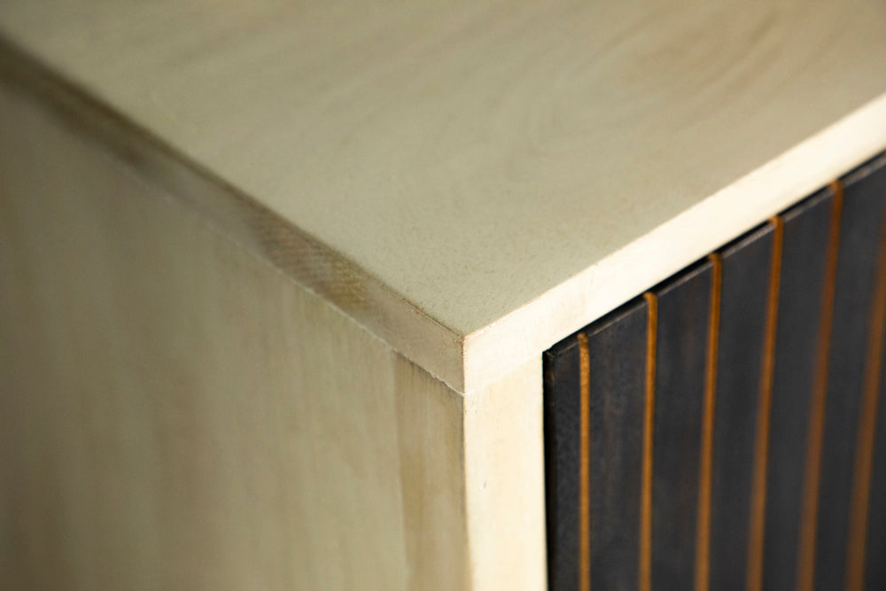 Valdario Black & Gold Geometric Accent Cabinet