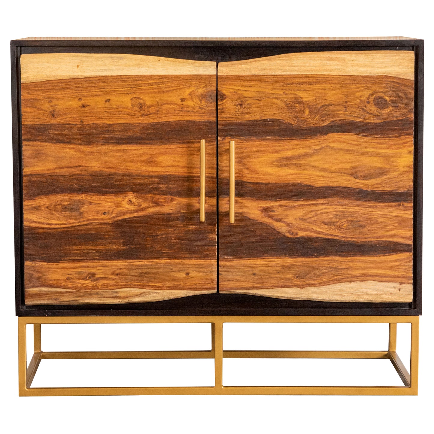 Arvello Handcrafted Wood & Gold Accent Cabinet