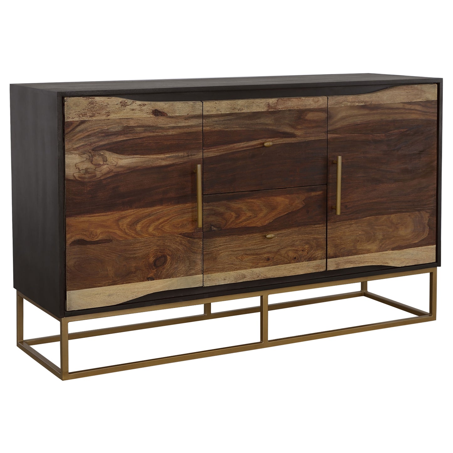 Rajani Handcrafted Wood & Gold Accent Cabinet