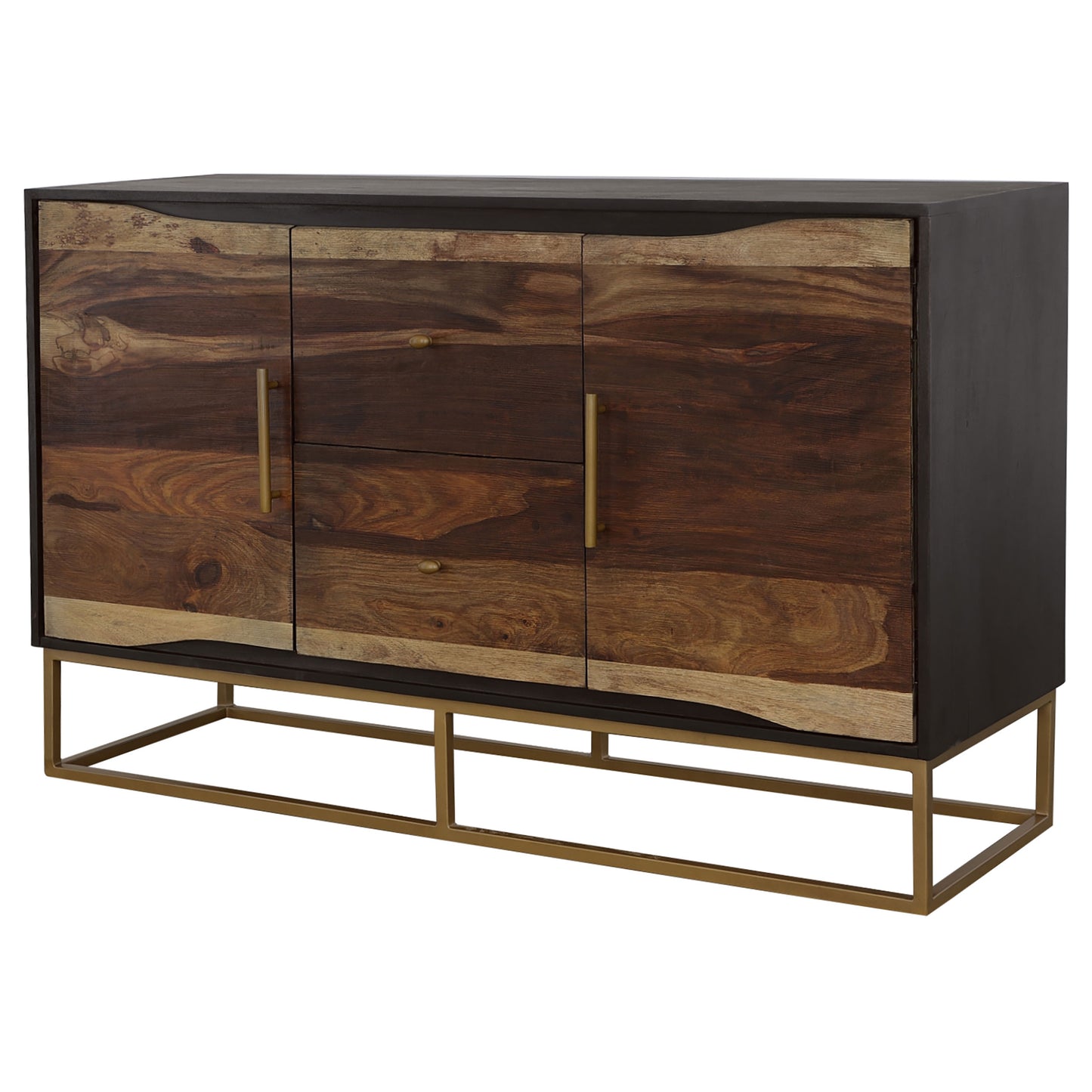 Rajani Handcrafted Wood & Gold Accent Cabinet