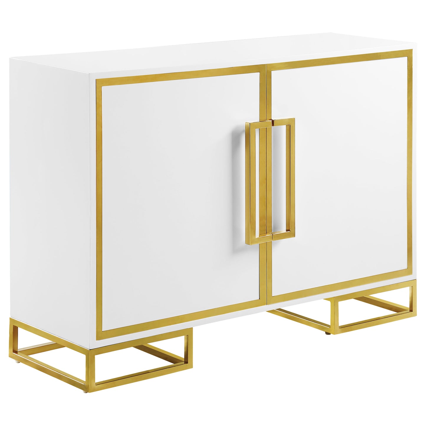 Astoria White & Gold Art Deco Accent Cabinet