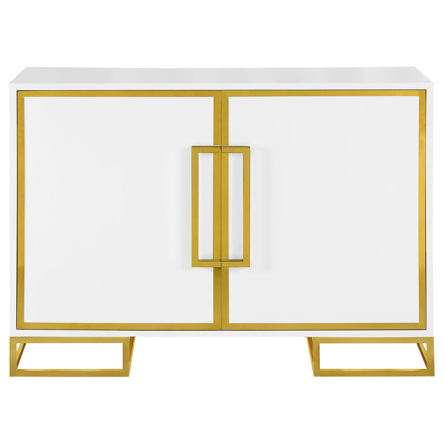 Astoria White & Gold Art Deco Accent Cabinet