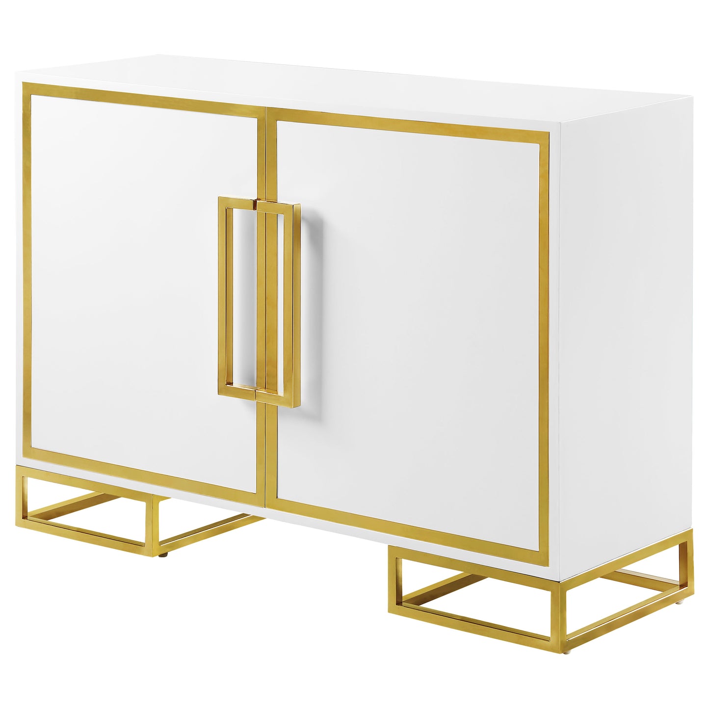 Astoria White & Gold Art Deco Accent Cabinet