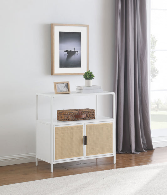 Maristella Coastal Rattan Accent Cabinet