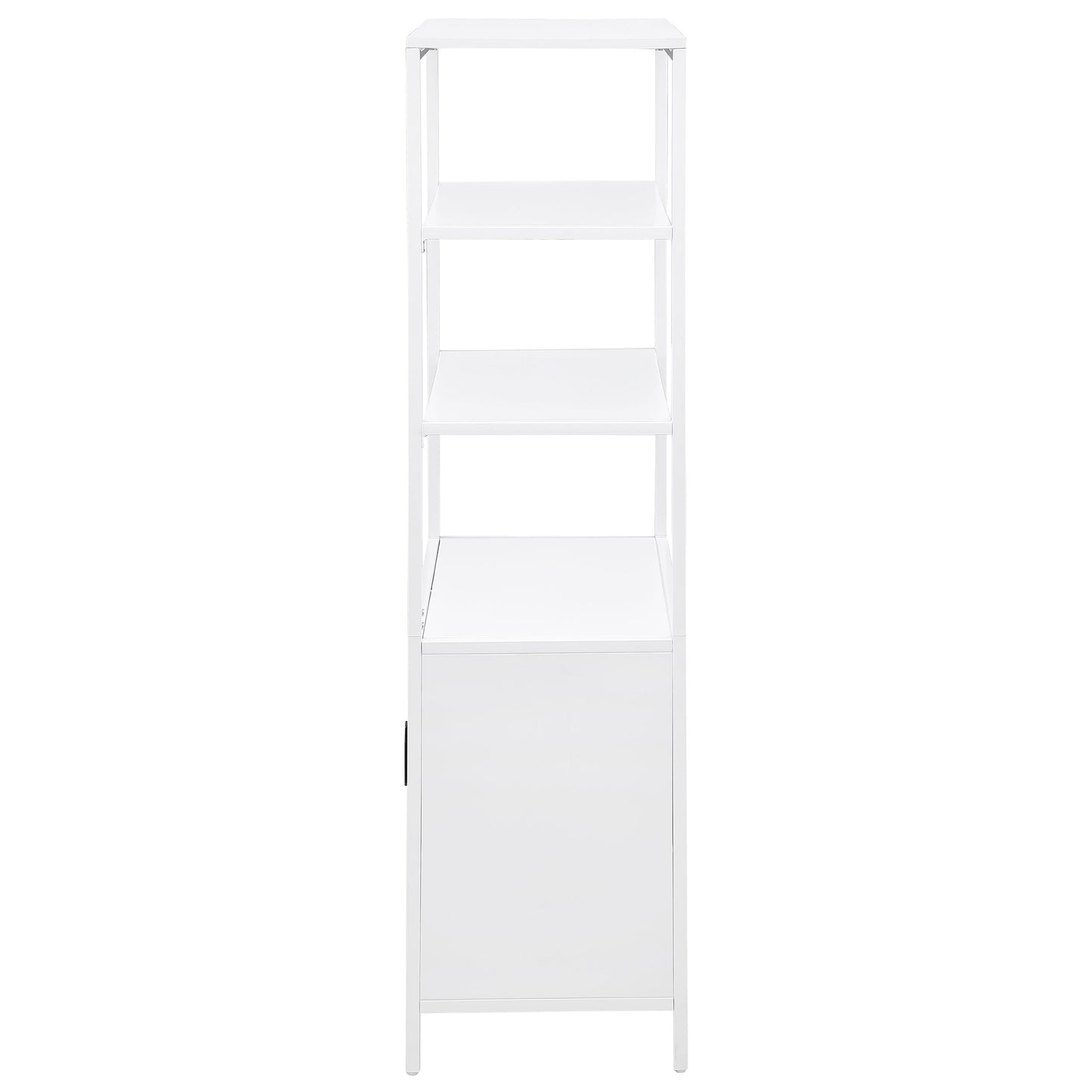 Solvane 3-Shelf Cane Accent Cabinet White with Metal Frame