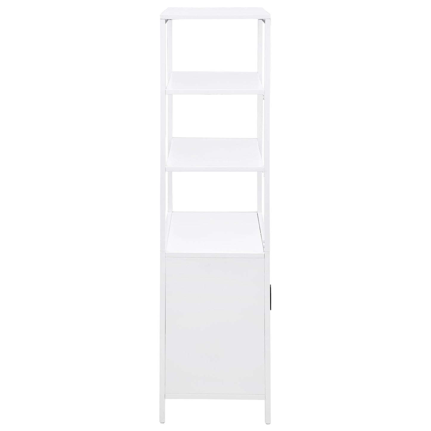 Solvane 3-Shelf Cane Accent Cabinet White with Metal Frame