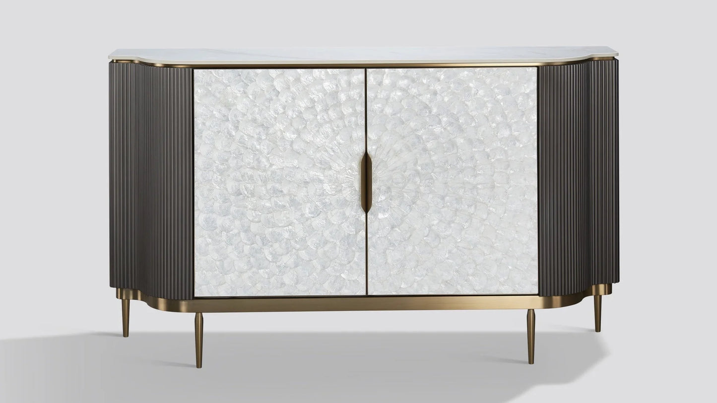 Alveris Sintered Stone Sideboard – Grey Silver