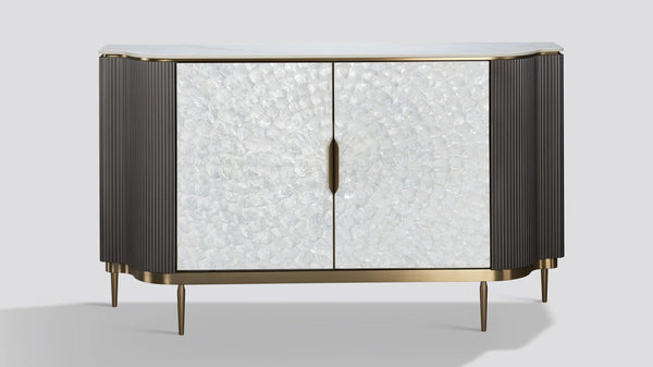 Alveris Sintered Stone Sideboard – Grey Silver