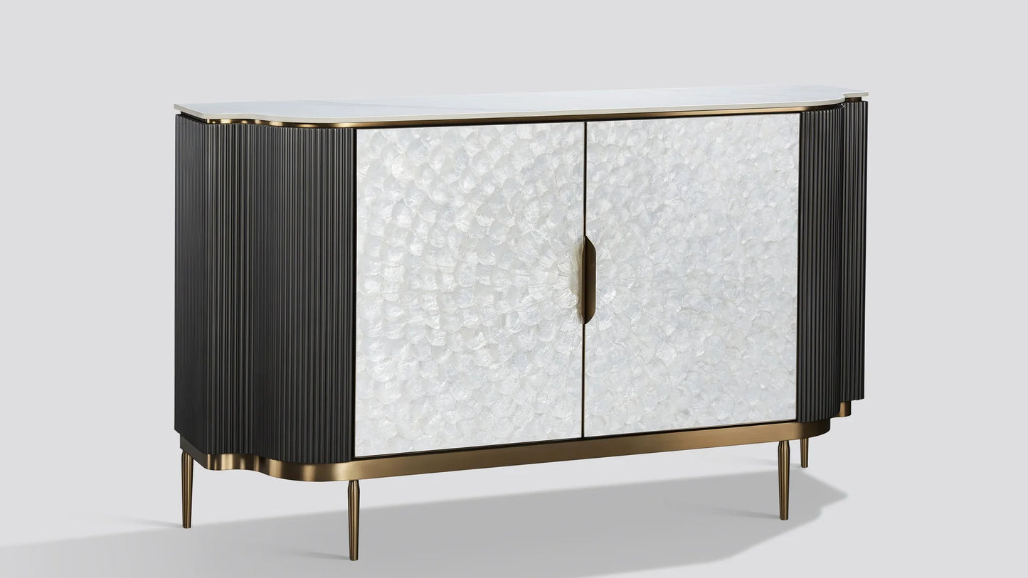 Alveris Sintered Stone Sideboard – Grey Silver