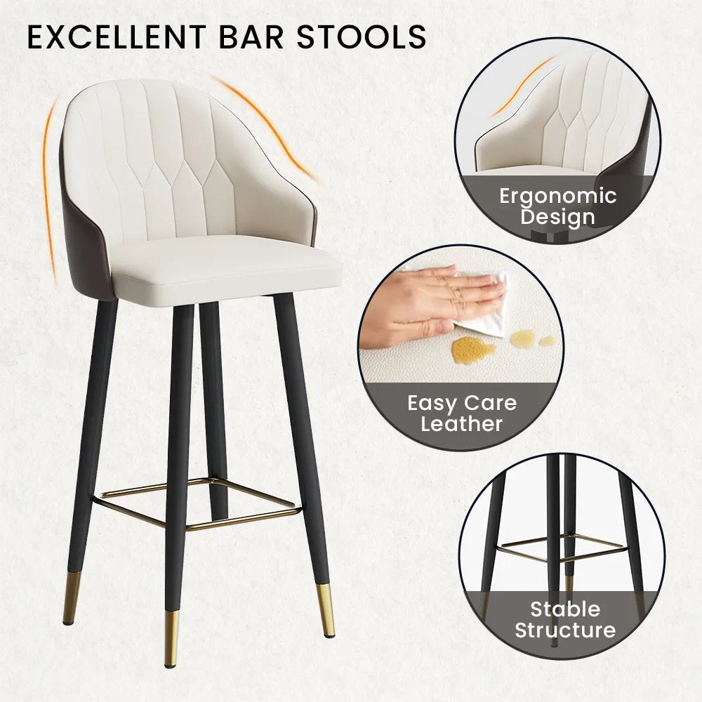 Ardena Modern Barstool – Grey & Beige