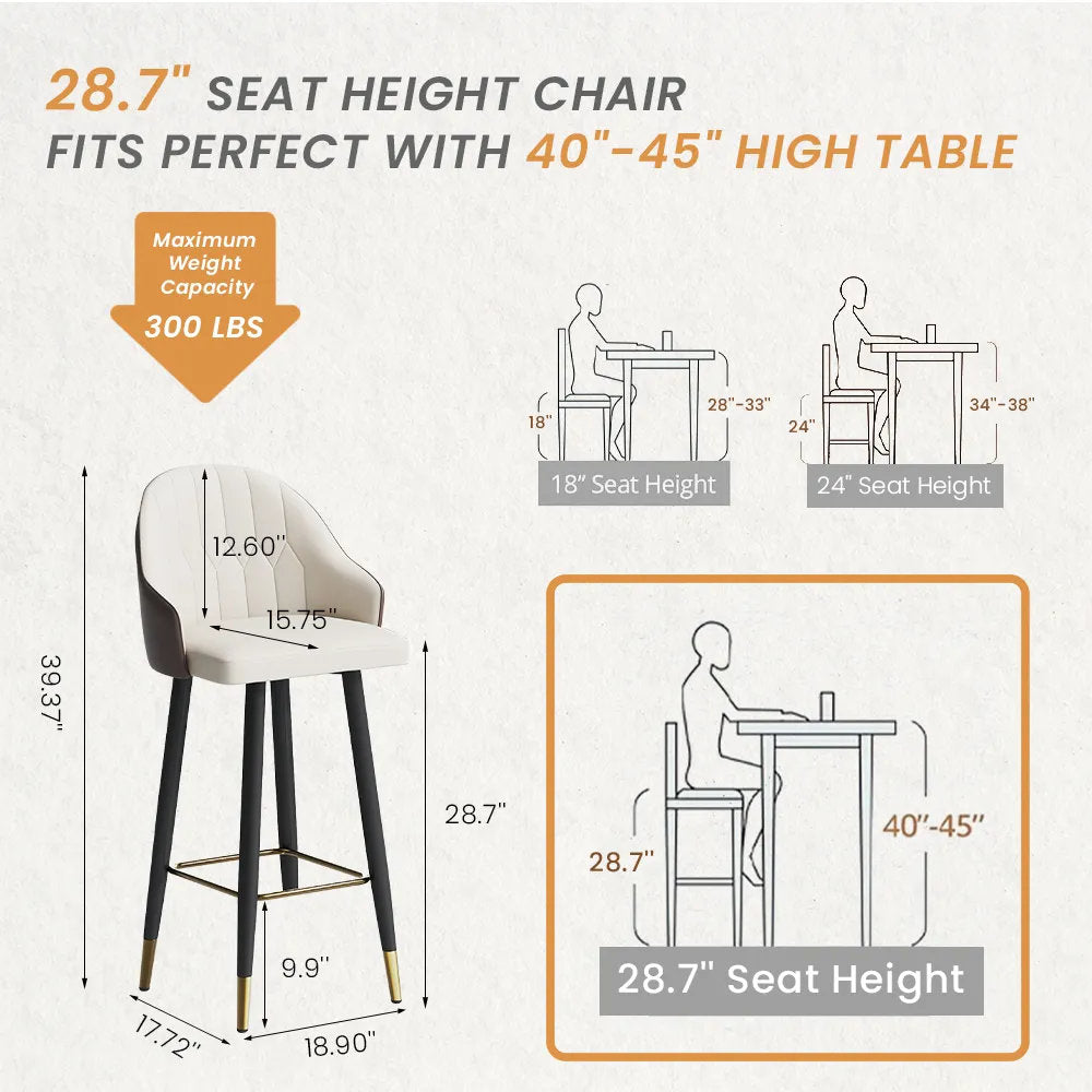 Ardena Modern Barstool – Grey & Beige