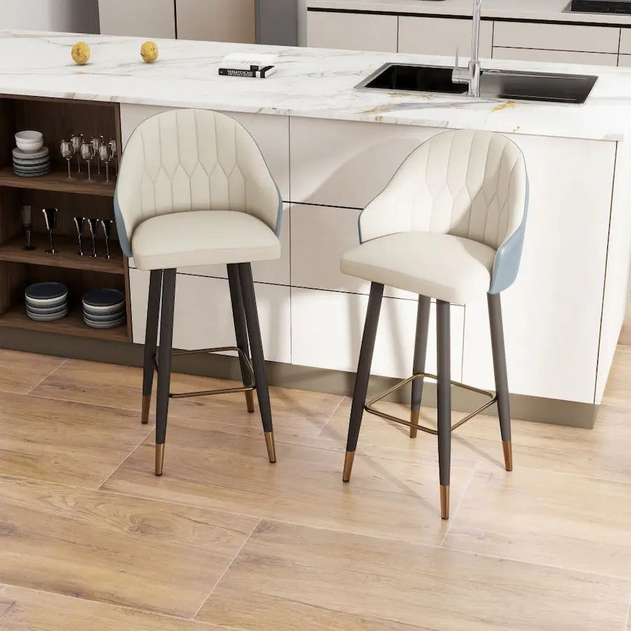 Ardena Modern Barstool – Grey & Beige
