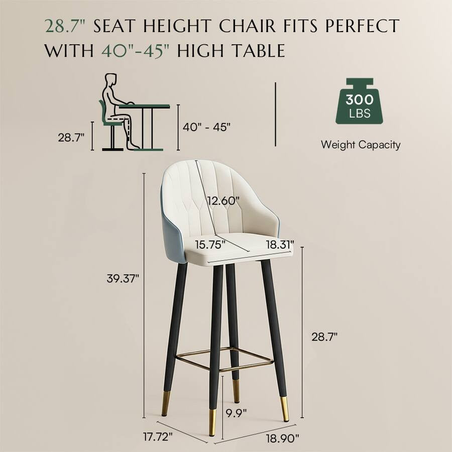 Ardena Modern Barstool – Grey & Beige