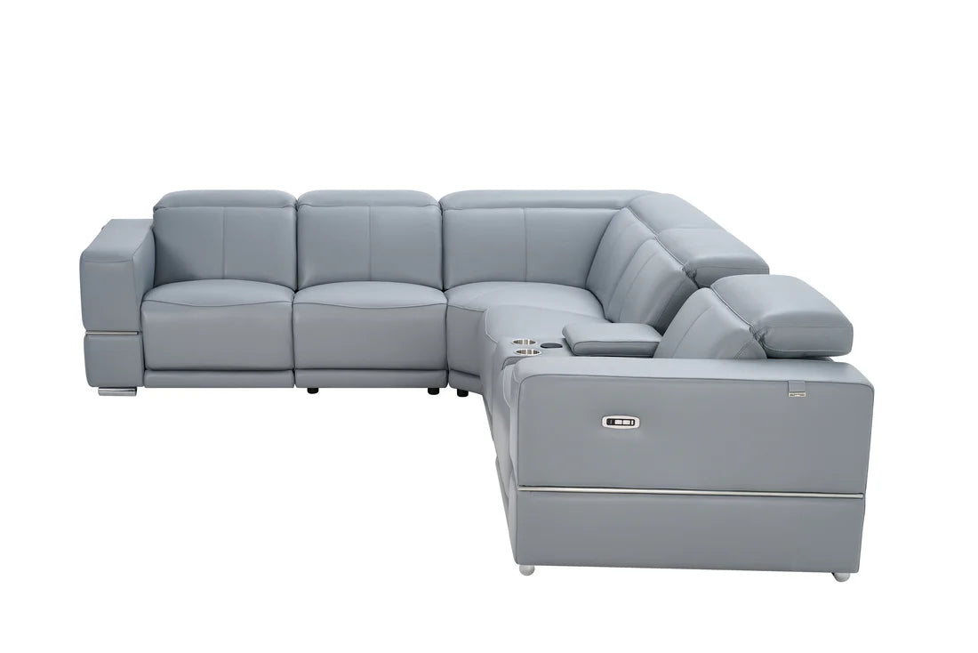 Virello 6-Piece Power Reclining Sectional – Light Blue