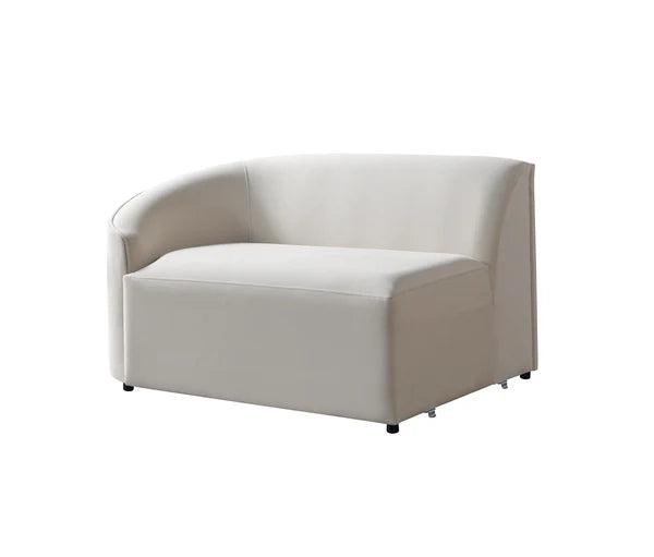 Lola Ivory Velvet Curved 134" RAF Sectional