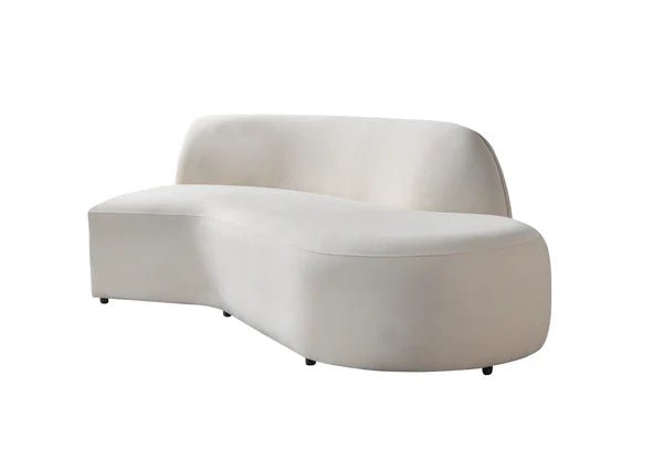 Lola Ivory Velvet Curved 134" RAF Sectional
