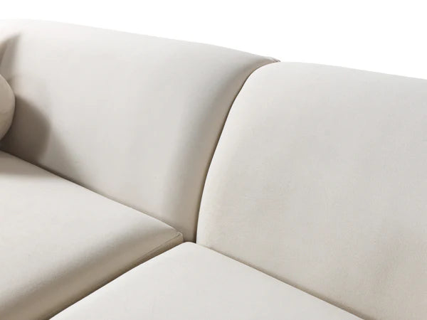 Lola Ivory Velvet Curved 134" RAF Sectional