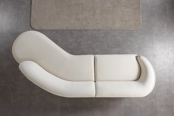 Lola Ivory Velvet Curved 134" RAF Sectional