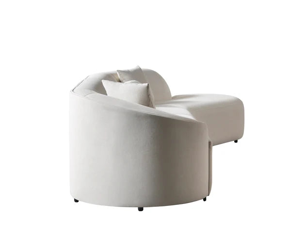 Lola Ivory Velvet Curved 134" RAF Sectional