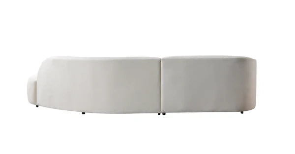 Lola Ivory Velvet Curved 134" RAF Sectional