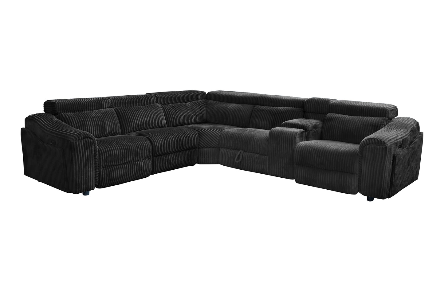 Zayven 6-Piece Modular Power Reclining Sectional – Black