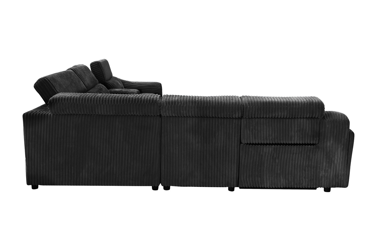 Zayven 6-Piece Modular Power Reclining Sectional – Black