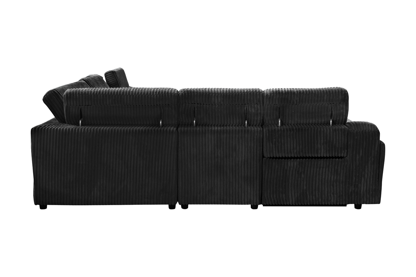 Zayven 6-Piece Modular Power Reclining Sectional – Black