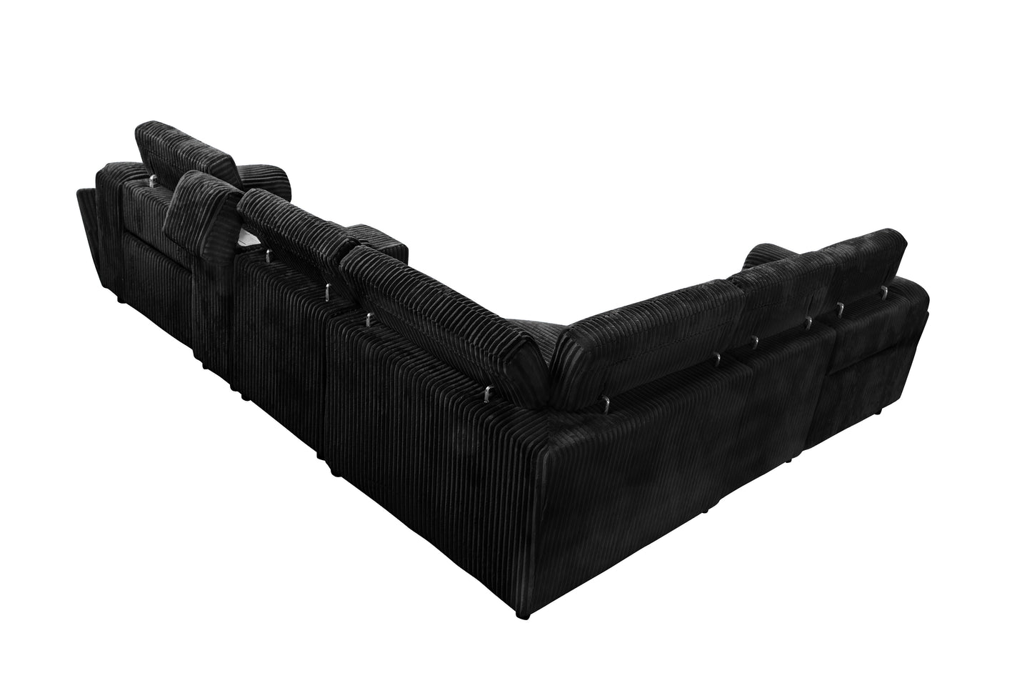 Zayven 6-Piece Modular Power Reclining Sectional – Black
