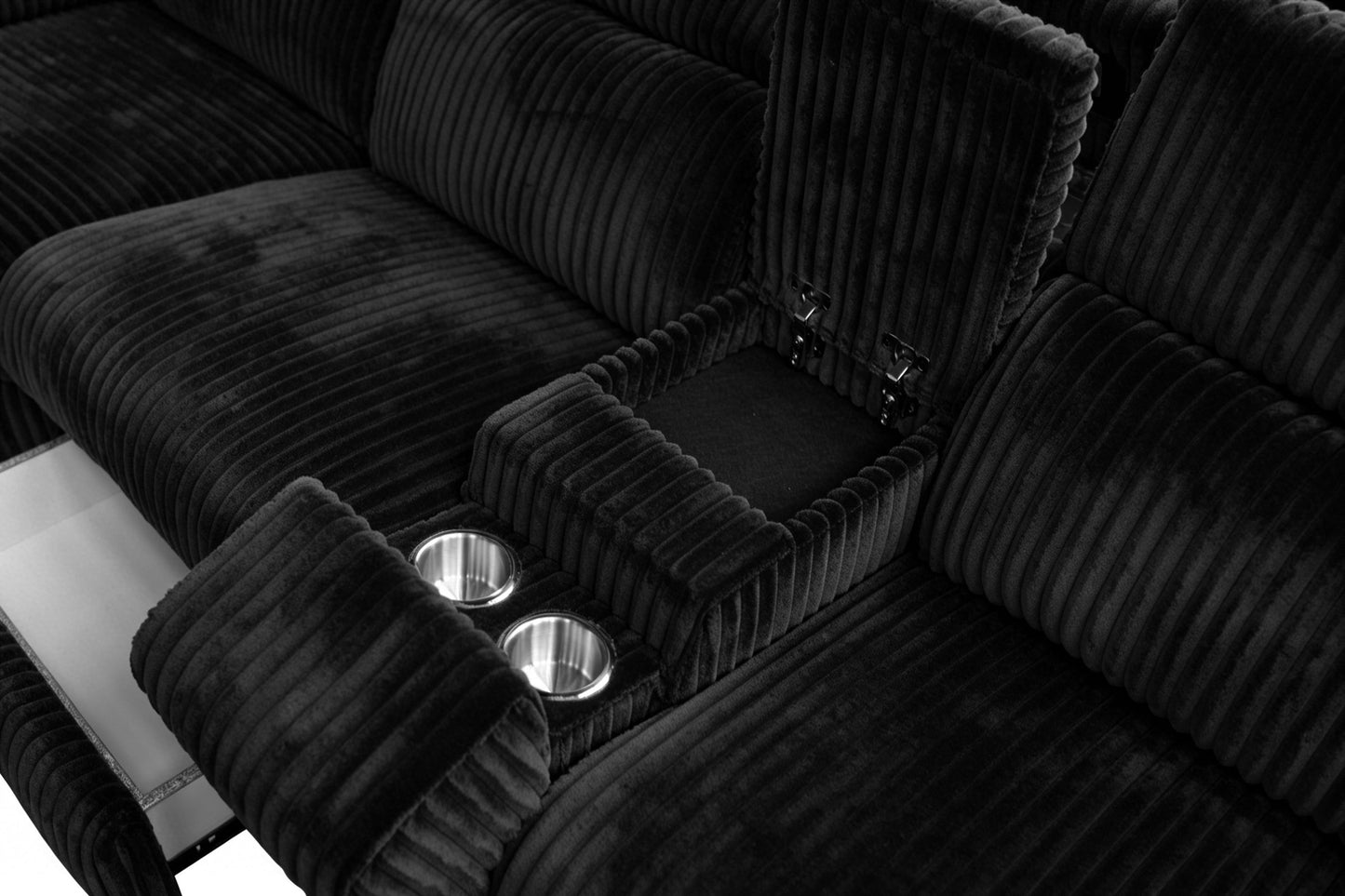 Zayven 6-Piece Modular Power Reclining Sectional – Black